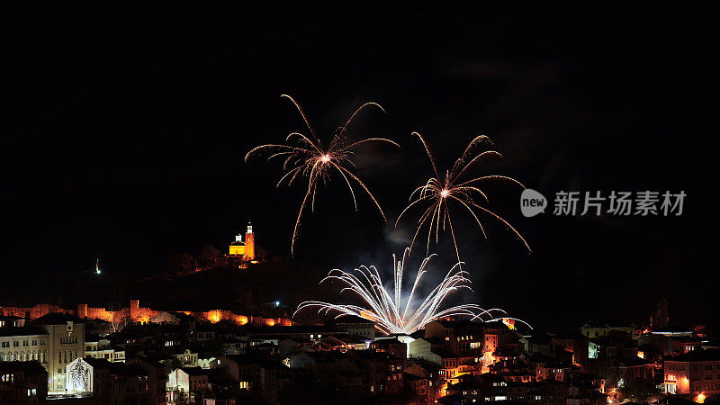 五彩缤纷的烟花，Veliko Tarnovo